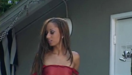 Skinny darksome honey sucks and bonks ding-dong