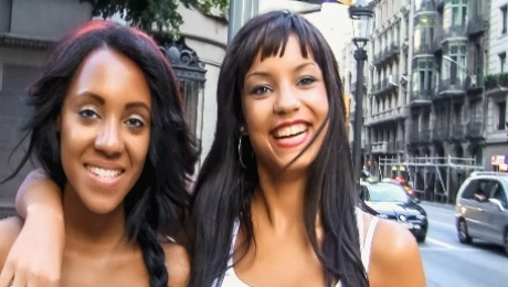 Threesome with Horny Ebony Latina BFFs in Barcelona