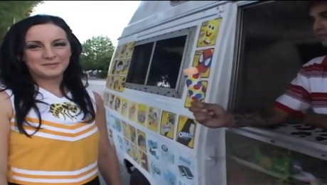 Doggy ponding sex inside ice cream van with melissa matthews